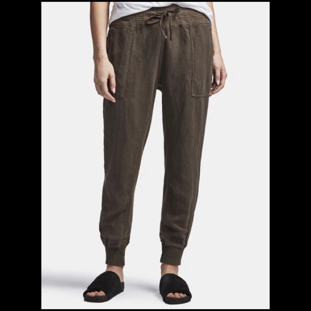 James Perse mixed media army green joggers 3 $225